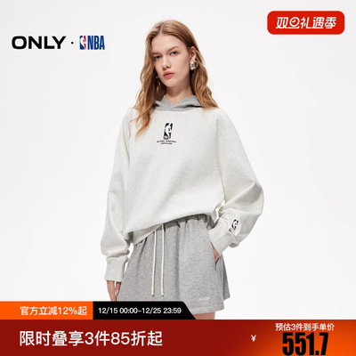 ONLY2025冬季新款NBA合作系列美式复古连帽卫衣女|12619S009