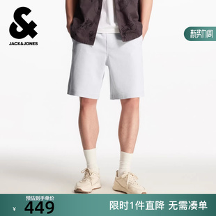 松紧抽绳日常休闲百搭舒适简约宽松直筒短裤 杰克琼斯男装 冬新款