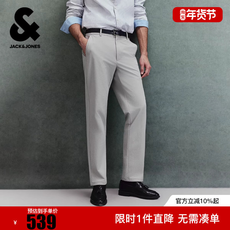 杰克琼斯春季休闲裤常规松紧腰头双侧插袋时尚百搭潮流休闲长裤子