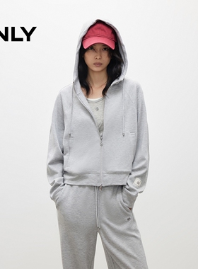 ONLY2025秋季新款松弛感连帽拉链宽松插肩休闲卫衣女|12549R009