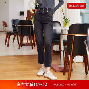 Moda牛仔裤 Vero 2025新款 高腰萝卜裤 子女小个子 宽松老爹裤 新