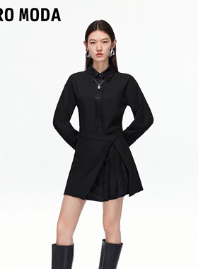 Vero Moda连衣裙2025冬新款含醋酯纤维百搭拼接短裙3253SZ005