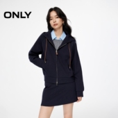 卫衣女 ONLY2025冬新款 老钱风连帽双向拉链设计长袖 12549R017