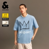 BSQ联名 杰克琼斯男装 短袖 T恤上衣纯棉胶印图案圆领微阔版 型