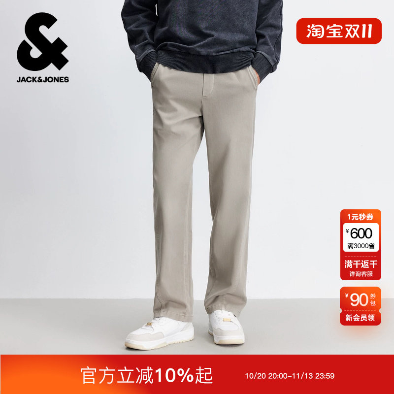 绫致杰克琼斯男装休闲裤冬季新款百搭简约舒适贴布纯色抽绳腰长裤