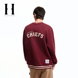 新款 SEASON 酋长队春季 NFL联名款 休闲宽松圆领卫衣 HIGH男装