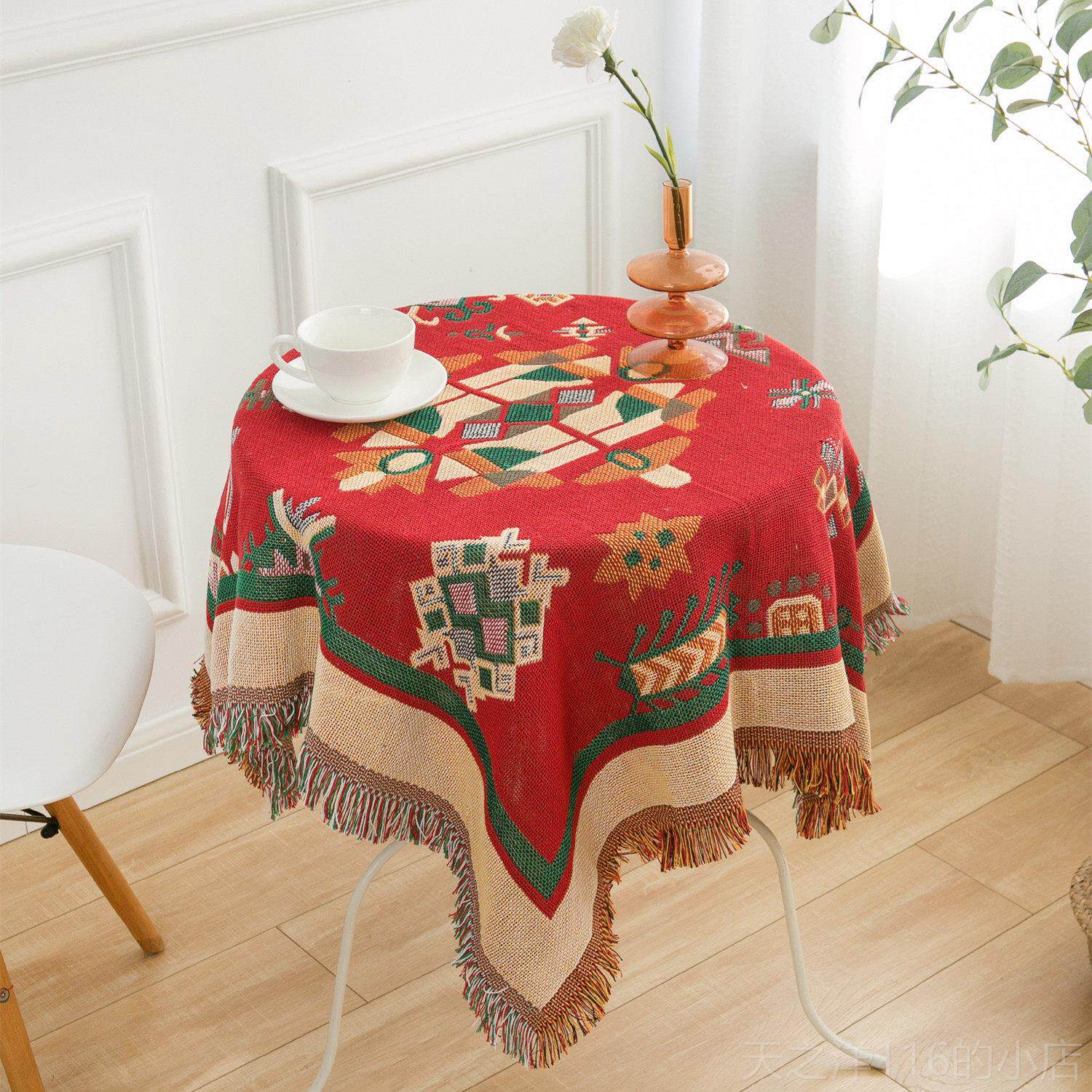 正品美国乡村田园风格棉麻无障碍豪蕾丝花桌布咖啡桌布高档圆台布