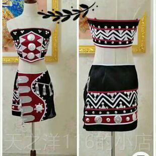 正品定制佤族演出服《黑山银装花》舞族蹈演服出|民服56个服饰全