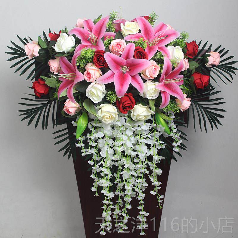 正品讲台花彷真花会议室摆件前台花发言台下垂花花会议演桌假装饰
