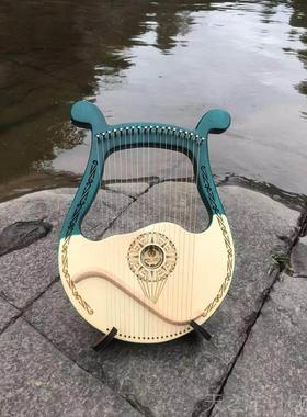 正品莱琴竖小琴19雅弦大地之光初学冷门乐器拉简单易学箜篌里琴箱