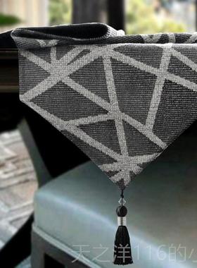 正品桌旗现代灰简单茶巾可及豪华斯堪的咖纳餐维亚桌巾桌巾长抽屉