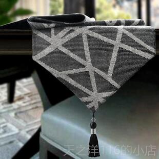 正品桌旗现代灰简单茶巾可及豪华斯堪的咖纳餐维亚桌巾桌巾长抽屉