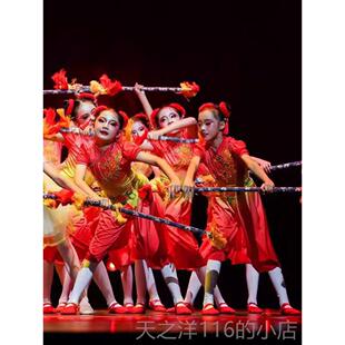 正品童小荷风采打花棍服演出儿喜庆开门红秧歌服民族风打鼓舞服蹈