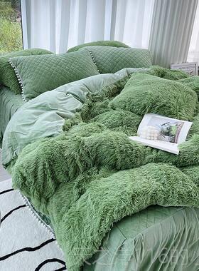 正品in白色加厚被套珊瑚绒床上四s件水貂毛绒双面绒夹棉床裙套款4