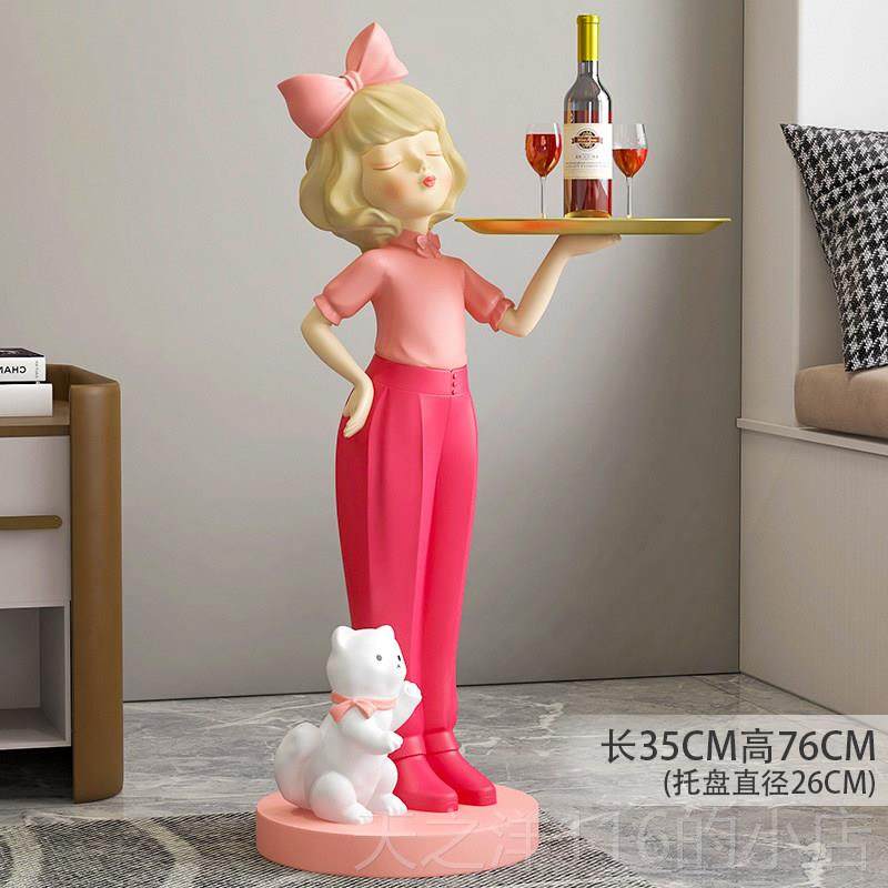 正品女孩电客厅落地摆件现代沙发礼视品柜旁边家居大型装饰乔迁新,家居饰品,落地摆件,淘宝优惠券,粉丝福利购,淘宝优惠卷