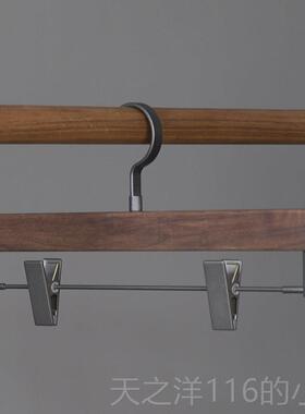 正品高端衣架家用卧室衣服帽间无痕实黑胡桃木架防滑衣大衣架男女