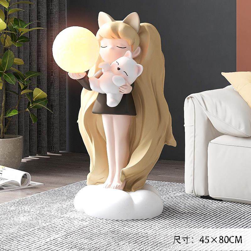 正品大型女孩客厅落地摆件家居饰品视沙发电旁迁玄关雕柜塑乔新居,家居饰品,装饰摆件,淘宝优惠券,粉丝福利购,淘宝优惠卷