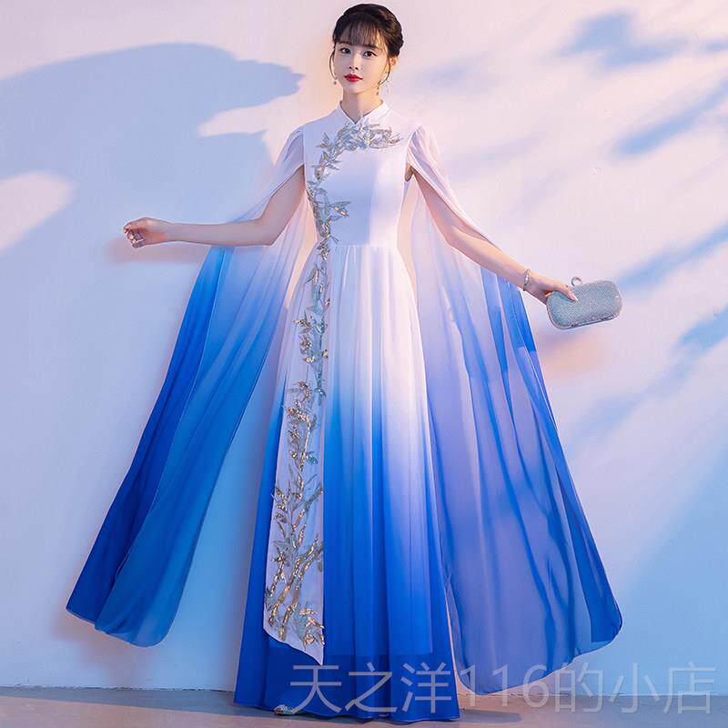 正品成人琵女琶人二胡古筝演奏服装成唱中国风艺考红歌大合演出服