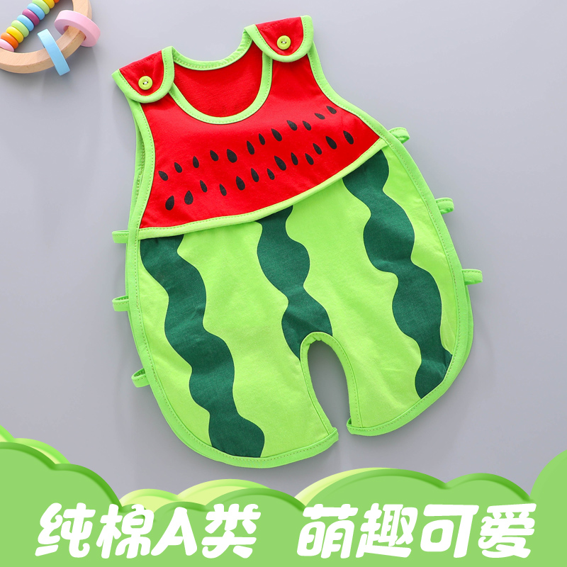 网红开档可爱超萌薄款纯棉连体衣