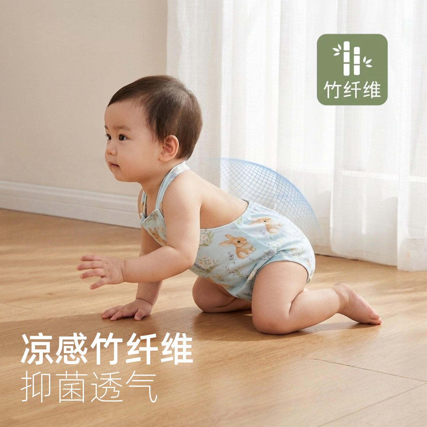 婴儿衣服夏季薄款男宝吊带包屁衣可爱哈衣宝宝抑菌竹纤维肚兜夏天图片