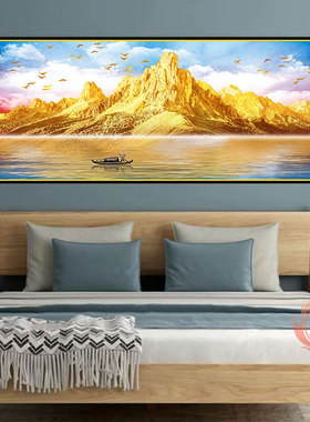 主卧室床头装饰画现代简约客厅自粘壁画背靠金山沙发背景墙贴画