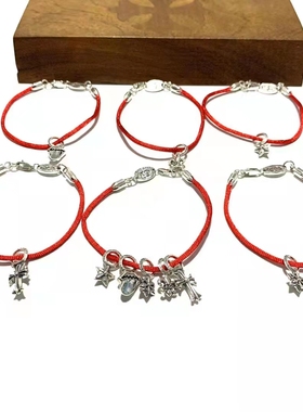 本命年925纯银复古手链脚链腰链