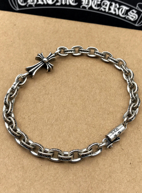 十字架纯银手链男嘻哈