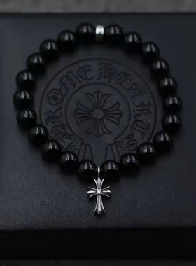 CH复古罗手链S925纯银十字花手串