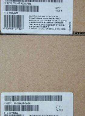 西门子--6ES7151-1BA02-0AB0 全新原装正品 PLC模块
