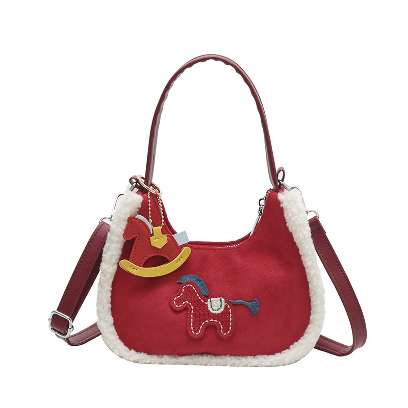 麂皮绒纯色斜挎包女小众设计高级感2026新款复古毛绒手拎单肩包,箱包皮具/热销女包/男包,通用款女包,淘宝优惠券,粉丝福利购,淘宝优惠卷