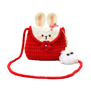 精致超火小众针织包包2026新款迷你百搭斜挎包可爱卡通少女零钱包