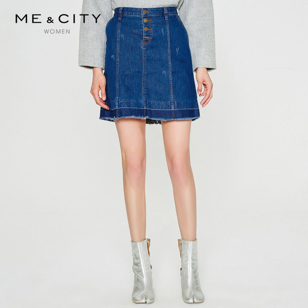 MECITY Simple Retro cowboy Single breasted Mosaic Brushed Body Short skirtin the Women's clothing/Boutique , Skirts  category - from Buy2taobao.com to provide professional Taobao agent buy service