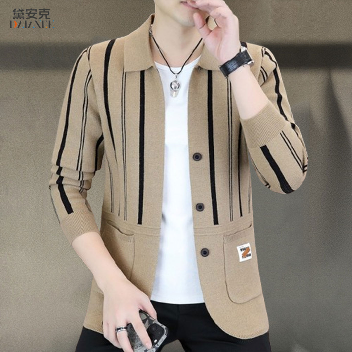 秋冬季新款男士开衫针织衫