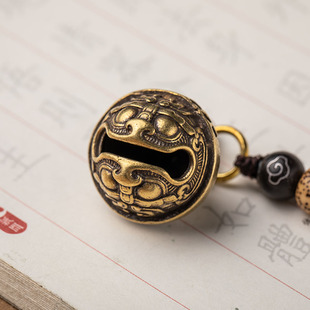 铃铛一步一响黄铜狻猊小铃铛汽车钥匙扣挂件钥匙链圈环挂绳饰品