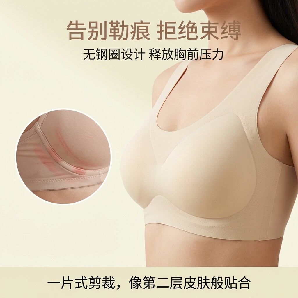 夏季无痕聚拢内衣薄款固定杯防下垂文胸凉感冰丝美背胸罩无钢圈