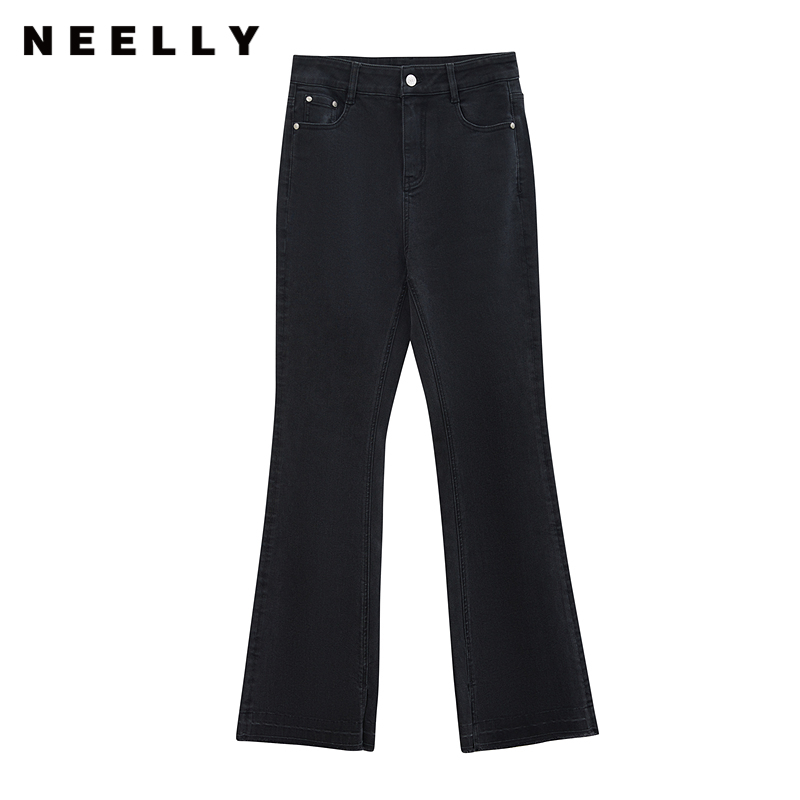 NEELLY纳俪微弹喇叭裤长裤