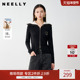 NEELLY纳俪商场同款 女显瘦毛衣 学院风翻领羊毛针织开衫 冬季 新款