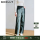 休闲宽松垂感阔腿裤 时尚 美拉德复古直筒牛仔裤 NEELLY纳俪商场同款
