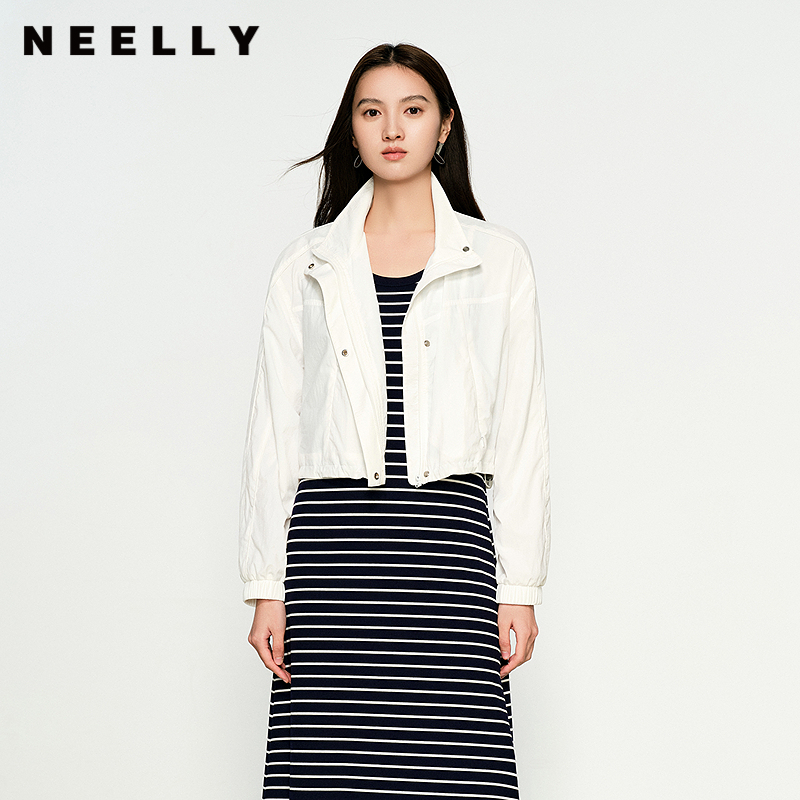NEELLY纳俪商场同款秋冬新款时尚休闲单排扣外套女通勤简约上衣
