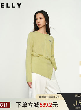 NEELLY纳俪商场同款春秋新款时尚个性气质针织衫女显瘦舒适上衣