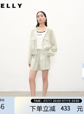 NEELLY纳俪商场同款夏季新款休闲防晒短外套女休闲透气短裤两件套