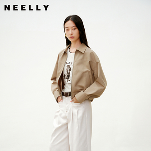 休闲风衣外套女简约百搭上衣 NEELLY纳俪商场同款 秋季 新款 截断式