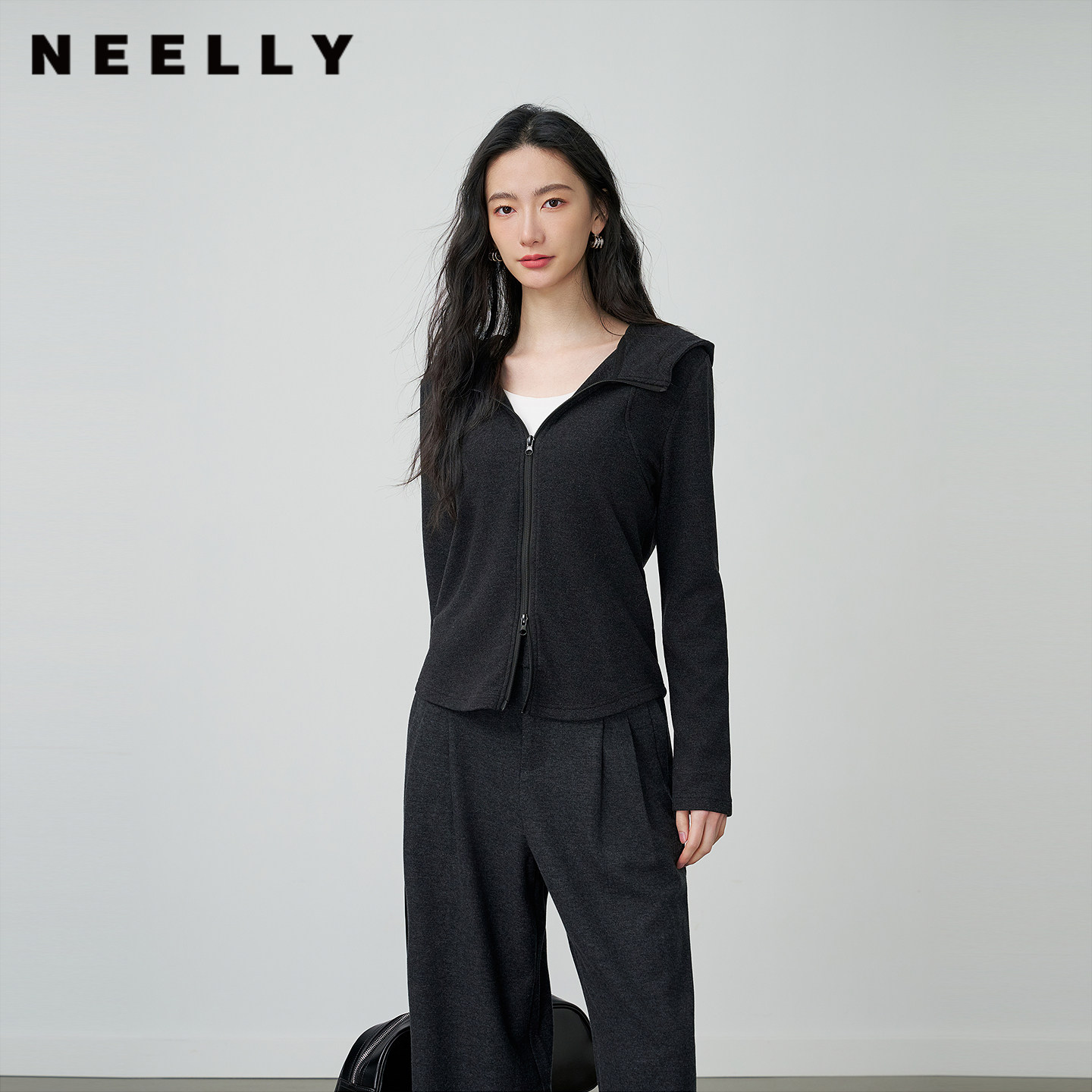 NEELLY纳俪商场同款冬季新款休闲通勤短外套女运动风百搭简约上衣