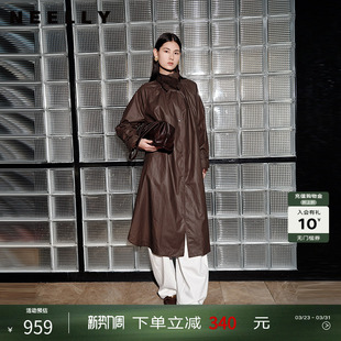 时尚 设计感宽松廓形风衣女经典 休闲外套 春新款 NEELLY纳俪商场同款
