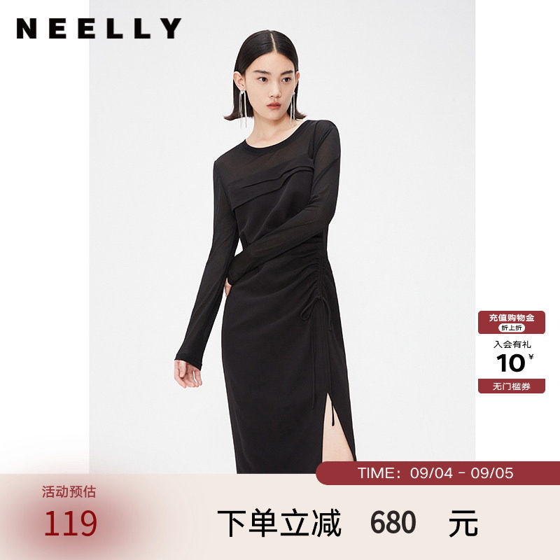 NEELLY商场同款显瘦连衣裙