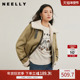 翻领简约外套女百搭潮流时尚 NEELLY纳俪商场同款 冬新款 保暖机车服