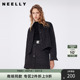 棉服外套女上衣 通勤黑色百搭翻领短款 NEELLY纳俪春秋新款 商场同款