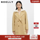 NEELLY纳俪商场同款 宽松外套 双排扣毛呢大衣女中长款 冬季 新款