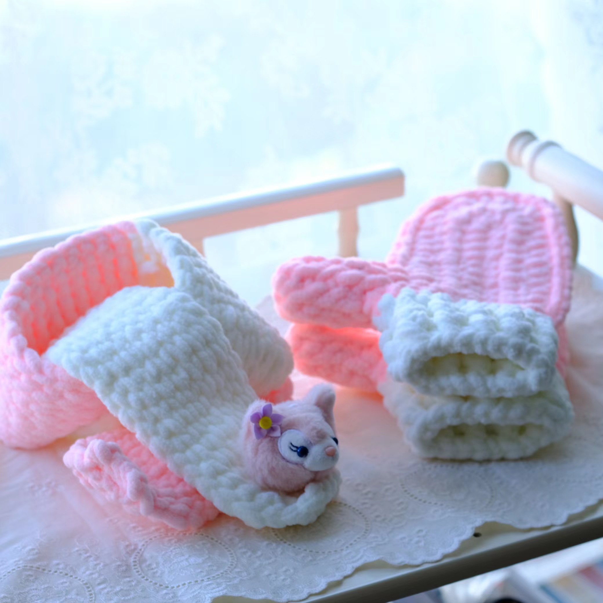 睿家毛线屋情侣玲娜贝儿毛线DIY