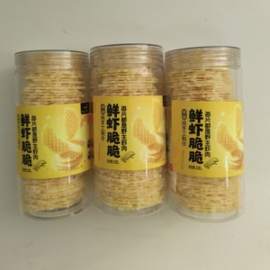 崂山仰口湾鲜虾脆脆纯手工制作非油炸非膨化虾片薯片